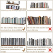 Long 36 inch Rustic Brown Floating Book Shelves for Wall - Curved Fan-Shaped Design with Built-in Anti-Slip Book Stops|0.71