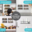 Spice Rack Wall Mounted 4 Tier – Space-Saving Kitchen Spice Organizer for Seasonings – Screw or Adhesive Hanging – Wall Mount Hanging Spice Rack for Wall, Cabinet, Pantry Door 2.5x 2.5x11.5 in
