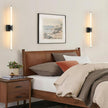 32 Inch Battery Operated Wall Sconces Set of 2, Black Dimmable Rechargeable Wall Sconces with Remote, 3 Color 360° Lighting Sconce, Modern LED Wireless Wall Light for Bedroom, Living Room