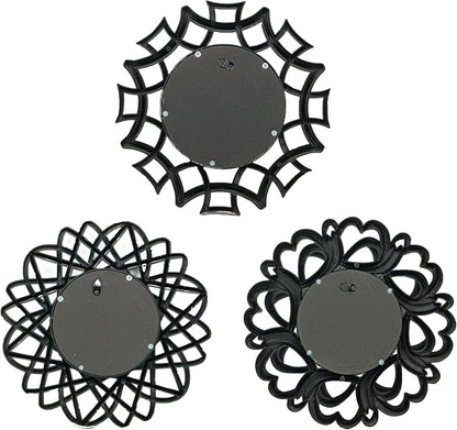 Retro Silver Mirrors for Wall Pack of 3. Round Mirrors. Decorative Mirrors.Wall Mirrors for Decor Home DecorPlastic Frames.Glass Mirrors.Make Old Silver Color.