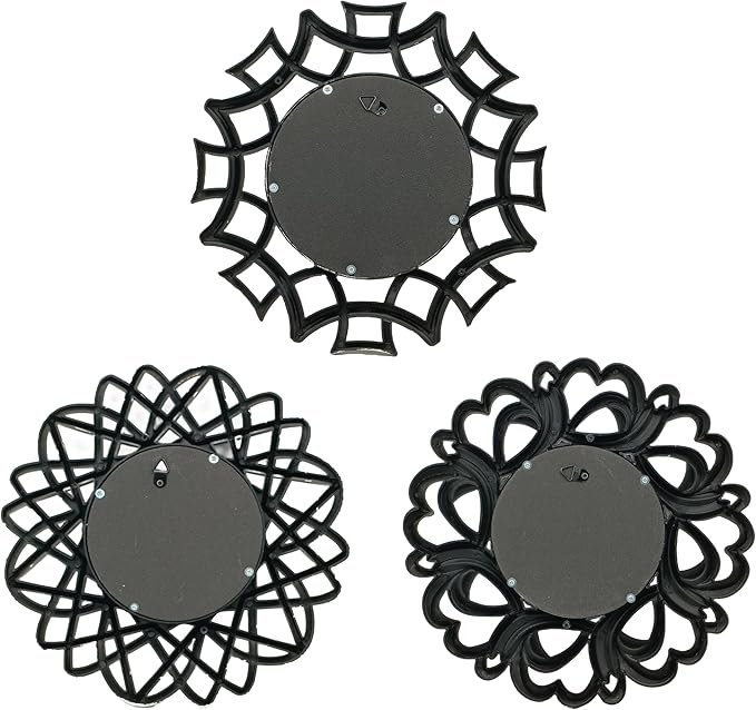 Retro Silver Mirrors for Wall Pack of 3. Round Mirrors. Decorative Mirrors.Wall Mirrors for Decor Home DecorPlastic Frames.Glass Mirrors.Make Old Silver Color.