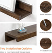 RICHFOCUS Picture Ledge Shelf, 30 inch Floating Shelves Set of 2, Wood Wall Shelves with Lip, Wall Decor Storage for Bedroom Living Room Bathroom Kitchen Nursery Photo Picture, Walnut