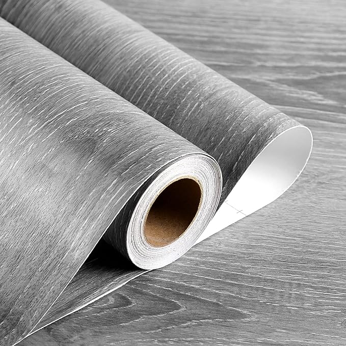 Stickyart Gray Wood Contact Paper Peel and Stick Wallpaper Wood 15.8