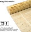 Art3d Natural Bamboo Wall Panel for Interior Wall Decor, Renewable Pole Wrap Wainscoting Paneling for Wall Ceiling Furniture Cabinet Office, 12 x 96 Inch, 2-Pack - Light Burned