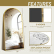 Delma Full Length Mirror, Large Floor Mirror for Wall, Bedroom, Bathroom, Living Room with Aluminium Frame (Stand, Arch 75x35-Gold)