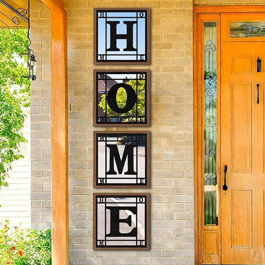 4 PCS Square Wall Mirrors, Rustic Farmhouse Accent Mirror， Home Wall Decor for Living Room, Bedroom, Bathroom & Entryway