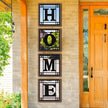 4 PCS Square Wall Mirrors, Rustic Farmhouse Accent Mirror， Home Wall Decor for Living Room, Bedroom, Bathroom & Entryway
