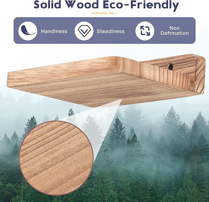 Small Floating Shelf, 5x6 Inch Display Ledges for Wall,Mini Shelves,Rustic Wood Shelf for Bedroom Living Room Bathroom Kitchen (6, Carbonized Black)