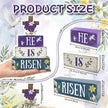 Easter Decorations, 4 Pcs Wooden Easter Table Decorations, He Is Risen Tiered Tray Decor, Wooden Table Sign for Desk Shelf Mantel Coffee Bar, Indoor Home Decor