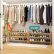 3-Tier Long Shoe Rack, Bamboo Wood Shoe Rack for Closet, Entryway & Hallway, Stackable | Beautiful | Functional | Sturdy
