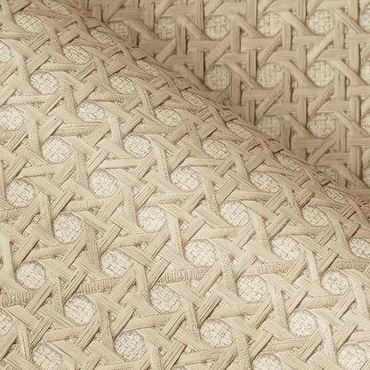FunStick Tan Brown Rattan Wallpaper Peel and Stick Cane Webbing Wicker Weave Beige Rattan Contact Paper for Furniture Cabinets Waterproof Boho Faux Textured Wall Paper Self Adhesive Burlap Fabric Roll