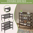 3 Tier Bamboo Shoe Rack for Closet Free Standing Wood Shoe Shelf for Entryway Small Space Stackable 27