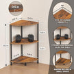 Corner Plant Stand Shelf, 3 Tier Small Shelf Plant Stand for Indoor Plants, Rustic Brown Corner Bookshelf Wall Decor Living Room, 23.2