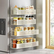 SONGMICS Strong Magnetic Spice Rack for Refrigerator, Set of 4, 2 Large and 2 Small Kichen Magnetic Shelves for Microwave, Washing Machine, Spice Organizers, No Drilling Needed, Cream White UKCS061W01