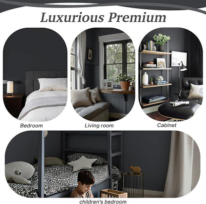 Dimoon 17.7''x393'' Peel and Stick Wallpaper Dark Grey Contact Paper for New Environmentally Friendly Materials Thickening Upgrade Embossed Renter Friendly Gray Wall Modern Vinyl Countertop Bedroom
