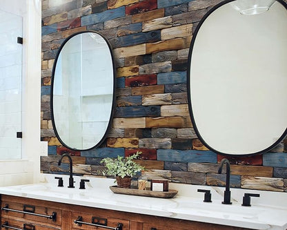 FLFK Vintage Wallpaper Peel and Stick Removable Wood Bricks Wallpaper 16" x 256" Vinyl Waterproof Contact Paper for Bedroom Kitchen Accent Wall
