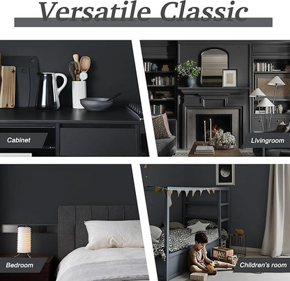 Dimoon 17.7''x118'' Peel and Stick Wallpaper Dark Grey Contact Paper for New Environmentally Friendly Materials Thickening Upgrade Embossed Renter Friendly Gray Wall Modern Vinyl Countertop Bedroom