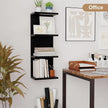 Fun Memories 4 Tier Wall Shelf Unit, Vertical Floating Shelf, Wall Mount Lack Shelving Home Decor Organizer Tall Tower Design Utility Shelving for Bedroom Living Room, Black