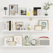 Axeman 48 Inch Floating Shelves | White Picture Ledge Shelf Set of 3 | Rustic Wood Wall Shelves with Lip | 48