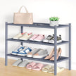Smiry Bamboo Shoe Rack, 3 Tier Shoe Organizer for Entryway & Closet, Stackable Free Standing Storage Shelf for Shoes, Bags & Plants, Grey