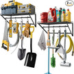 RedCall 2 Pack Garage Wall Shelf with 10 Hooks,23.5