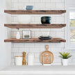 Sorbus Floating Shelves for Wall - 35 Inch Long Bathroom Shelves, Wall Decor for Bedroom, Kitchen, Living Room & Book Storage - Mounted Floating Shelf with Invisible Brackets (Mahogany, 3 Pack)