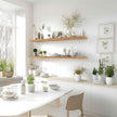 48 Inch Floating Shelves for Wall Rustic Light Wood Wall Shelves for Bedroom Set of 4