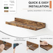 Floating Picture Ledge Shelves Set of 8, 16 Inch Solid Wood Wall Shelves with Lip, Large Nursery Book Shelf for Toys Storage, Kids Bookshelf, Living Room, Bedroom Decor Frames