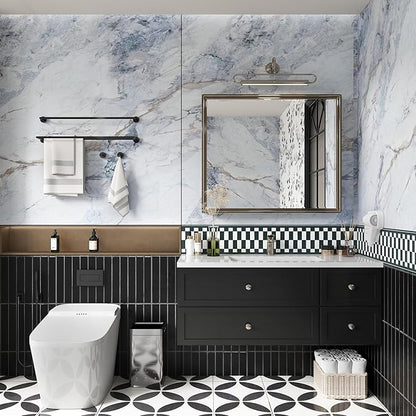 Cream Blue Gold Marble Peel and Stick Contact Paper Kitchen Marble Wall Paper Vinyl Wrap for Countertops Waterproof Granite for Cabinets Wallpaper Peel & Stick Countertop Covering Table Desk