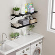 Axeman Floating Shelves for Wall Black- 36 Inch Wide x 12 Inch Deep Wall Shelves Set of 2 - Black Deep Wood Floating Shelves for Living Room Bedroom Laundry Room