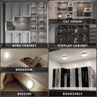 Puck Lights with Remote Control, Under Cabinet Lighting with Magnetic and Cordless, 1200mAh Rechargeable Closet Lights Stick On Lights for Under Cabinet,Hallway, Stairway,Closet (Cool White,9pcs)