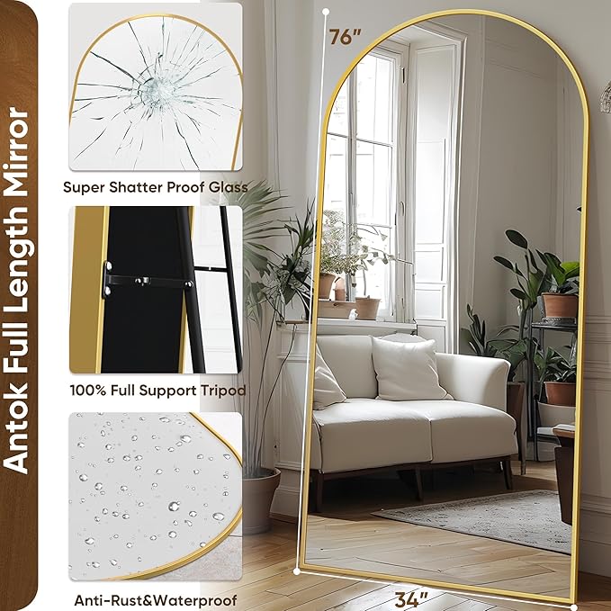 Antok Arched Full Length Mirror, 76