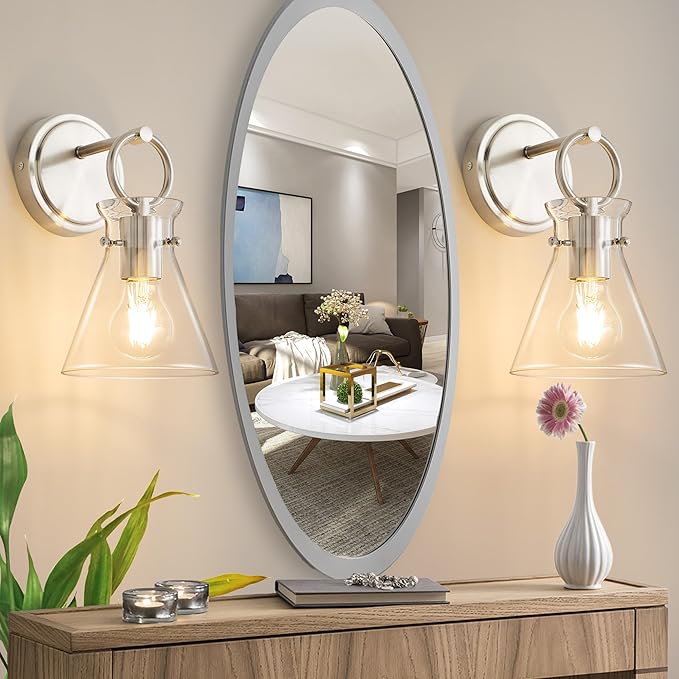 Wall Sconce for Bathroom Modern Vanity Light Fixtures Hardwired Wall Mount Lighting Lamp Farmhouse Wall Lights with 6