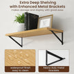 Axeman Deep Floating Shelves - 30 Inch Floating Shelves Set of 2-12 Inch Deep Oak Wall Shelves for Living Room Bathroom Kitchen