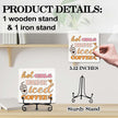 Coffee Bar Decor, Farmhouse Kitchen Table Decor, Coffee Station Accessories, Wooden Decorative Sign with Iron Stand for Table Desk Shelf Display-E31
