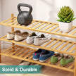 3-Tier Long Shoe Rack, Bamboo Wood Shoe Rack for Closet, Entryway & Hallway, Stackable | Beautiful | Functional | Sturdy
