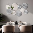 Blulu 9 Pcs Silver Mirror Wall Decor Metal Round Home Art Decor Decorative Modern Circle Mirror Wall Art Sculpture Hanging Decorations for Home Living Room Office