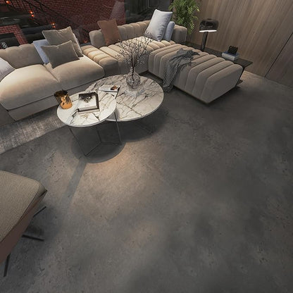 24"×197" Thick Dark Grey Black Concrete Wallpaper Waterproof Charcoal Gray Cement Wallpaper Peel and Stick Matte Textured Self Adhesive Concrete Contact Paper for Bedroom Gym Living Room Walls
