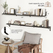 Axeman 55 Inch Floating Shelves | 8 Inch Deep Black Wall Shelves Set of 2 | 55