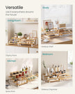 SONGMICS Display Risers, Set of 2 Engineered Wood Perfume Organizer Stand, 4-Tier Cupcake Stand Holder, Spice Rack, Shelf Risers for Figures, Dessert Shelves, Natural Beige and Cloud White UKCS216N02