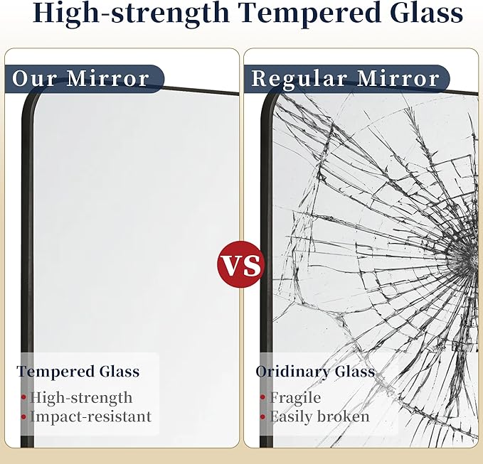 Tanmicoshomy Black Framed Bathroom Wall Mirror, 20x30 Inch Rectangular Mirrors with Tempered Glass for Bedroom,Living Room or Entryway