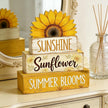 4 Pcs Sunflower Decor Faux Book Stack Blocks Farmhouse Tiered Tray Decor Summer Decorations for Home Kitchen Table Rustic Sunflower Kitchen Decor