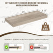 24 Inch Floating Shelves, 3D Textured Wood Grain, 24
