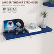 fuqing 30 Inch Floating Shelves, Dark Blue Floating Shelves for Wall Set of 2, 30'' Long Wooden Wall Shelves for Living Room Bedroom Kids' Room Boys' Room - Dark Blue