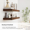 Fun Memories Wood Floating Shelves Set of 2, Rustic Pine Wood Floating Shelves for Wall Mounting, Wide Wall Shelf for Home Decor and Storage, 36