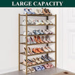 Smiry Bamboo Shoe Rack for Closet, 6 Tier Wooden Stackable Shoe Organizer, Free Standing Shoes Storage Shelf for Entryway, Front Door Entrance, Walnut