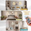 DORESshop Battery Operated Wall Sconce Set of 2, Wall Light Wireless Easy to Install, Dimmable and Adjustable Sconces Wall Decor, Rechargeable Wall Lamp for Bedroom, Living Room, Gold 14.8in