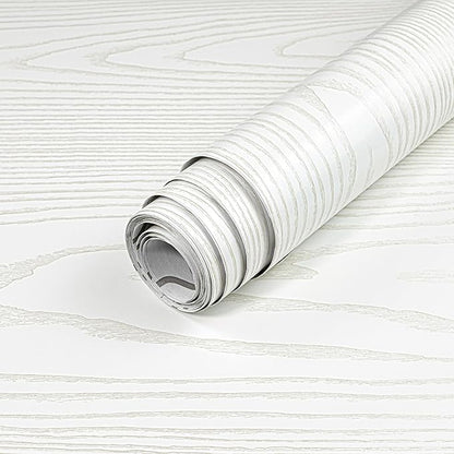 Yun-aeon Light White and Silver Wood Contact Paper 17.3"x200" Rustic Wooden Peel and Stick Wallpaper Removable Self-Adhesive Wallpaper Wood Grain Contact Paper for Countertops Cabinets