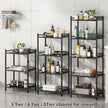 5 Tier Bathroom Storage Open Shelf Unit, Free-Standing Metal Corner Rack Shelving for Kitchen, Living Room, Hallway (Black, Wider 5 Tier)