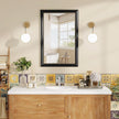 Axeman 32x48 Rectangular Wall Mirror, Decorative Bathroom Mirror, Traditional Vintage Wall Mounted Mirror with Beaded Frame for Accent Living Room Vanity Bedroom Entryway, Black